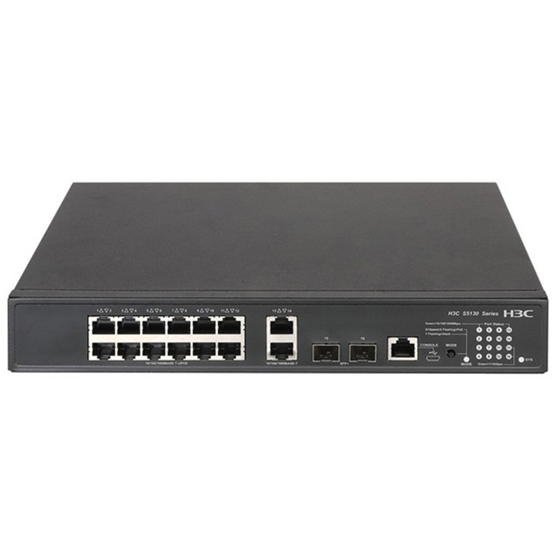 H3C S5130S-16S-UPWR-EI-Q 12口千兆+万兆静音PoE交换机